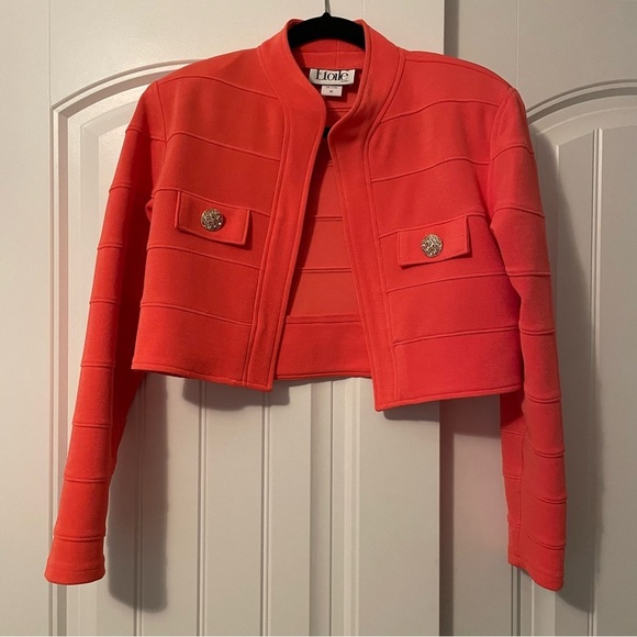 Vintage Etoile Coral 2 Piece Set Dress and Crop Jacket - Picture 6 of 16